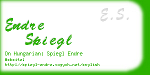 endre spiegl business card